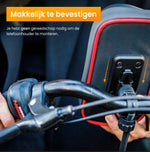 R2B® Telefoonhouder Fiets Waterdicht & Powerbank geschikt voor MagSafe - Model Den Haag - Zwart/Rood - Novafietsen.nl
