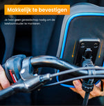 R2B® Telefoonhouder Fiets Waterdicht & Powerbank geschikt voor MagSafe - Model Den Haag - Zwart/Blauw - Novafietsen.nl