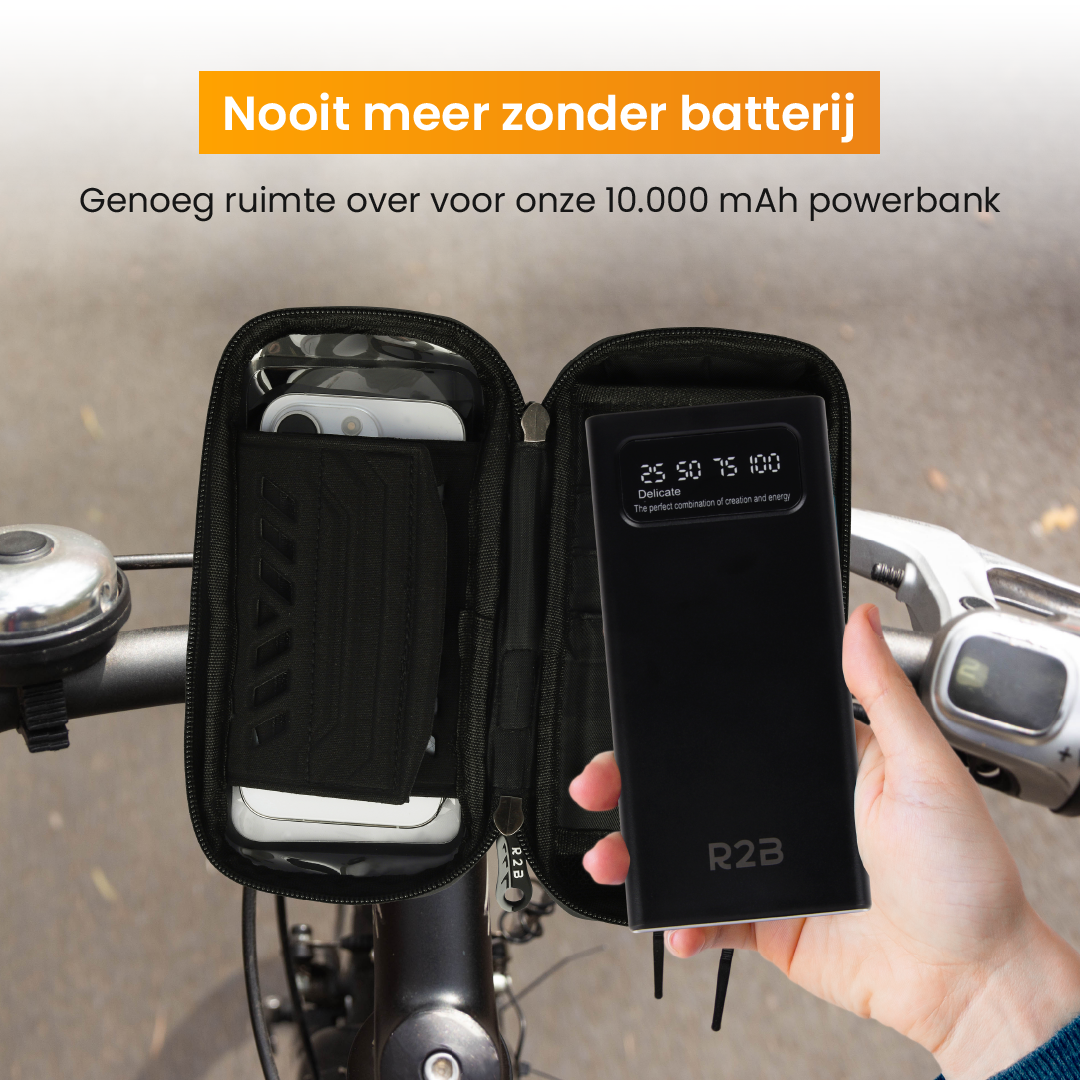 R2B Robuuste telefoonhouder fiets, scooter en motor waterdicht - Model Leiden - Novafietsen.nl