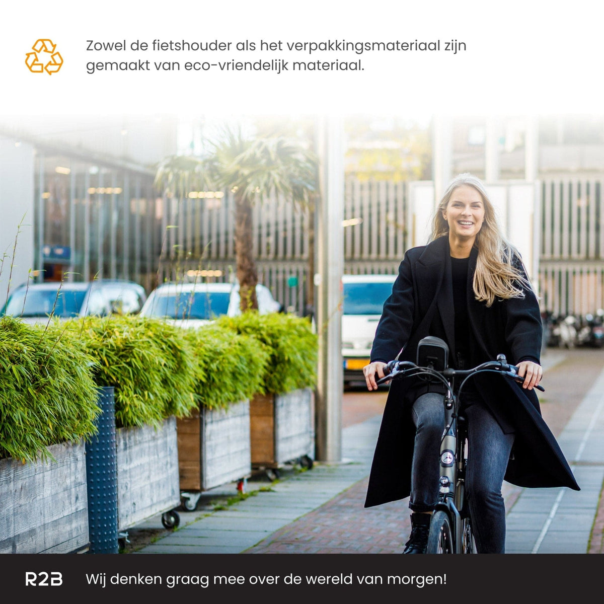 R2B Robuuste telefoonhouder fiets, scooter en motor waterdicht - Model Leiden - Novafietsen.nl