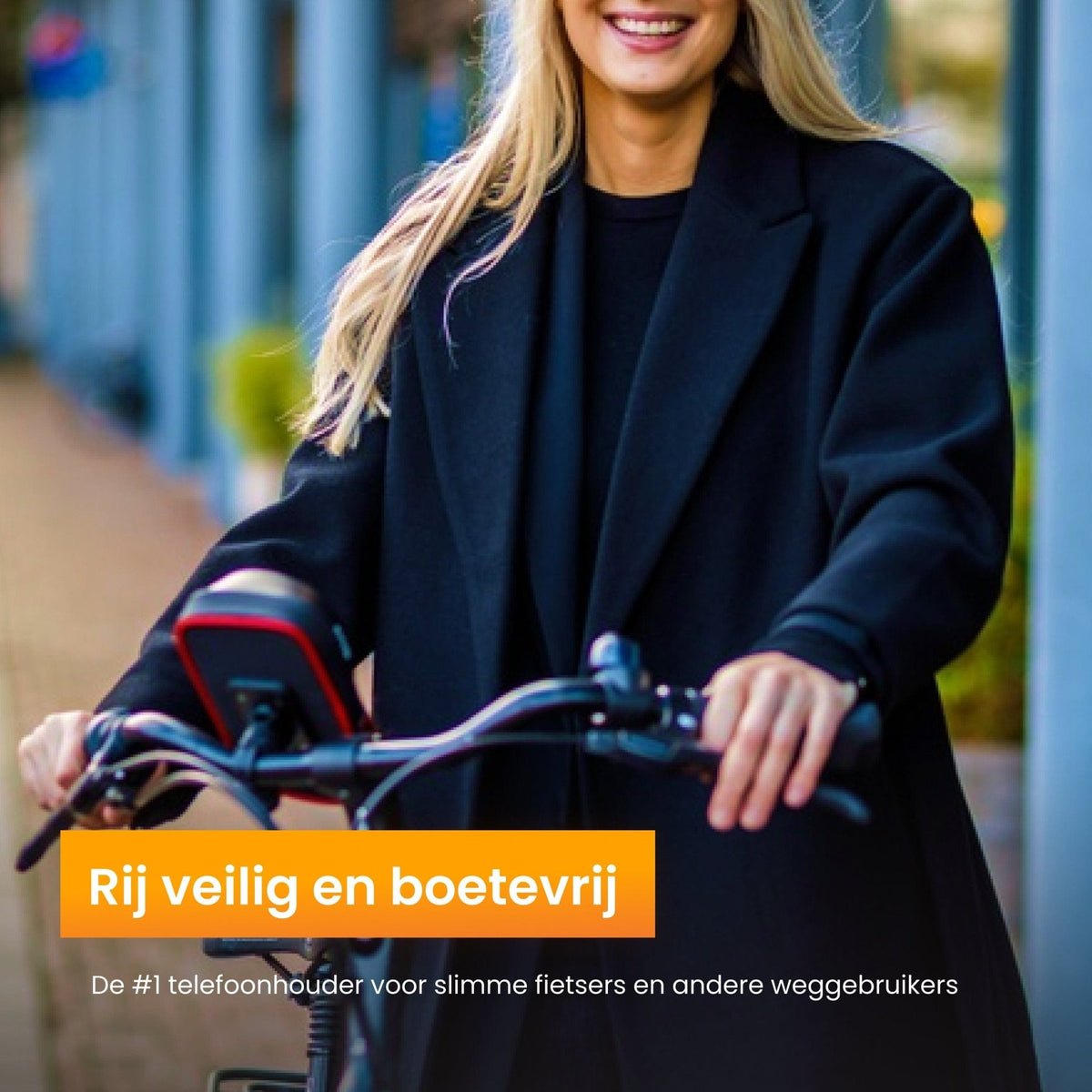 R2B Telefoonhouder fiets waterdicht - Ook geschikt voor scooter en motor- Model Den Haag - Zwart/Rood - Novafietsen.nl