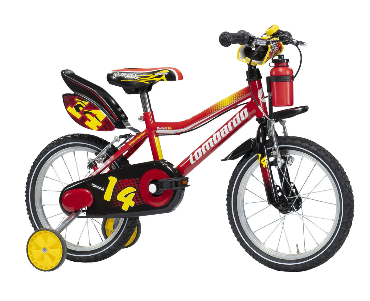 Lombardo Monopoli H rood geel vrijloop + 2 handrem - Novafietsen.nl