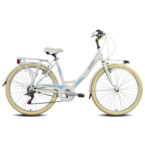 Legnano Picadilly 46 cm wiel 26 inch 6 sp wit / blauw - Novafietsen.nl