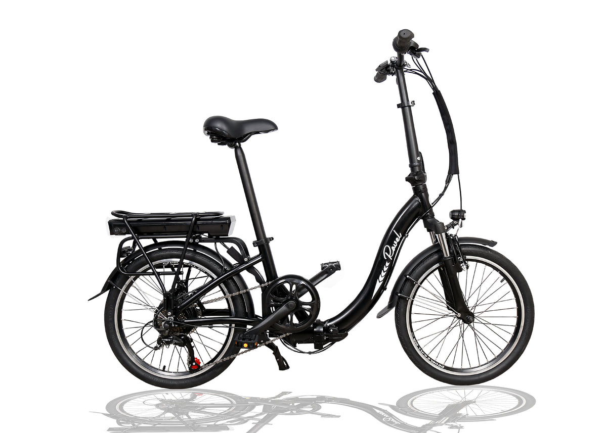 MBM Ravel E.vouwfiets 35 cm Shimano 7 sp zwart - Novafietsen.nl