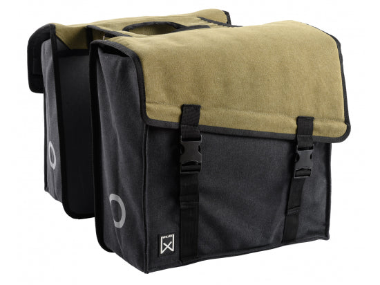 Willex Dubbele Canvas Tas 101 Groen/Zwart - Novafietsen.nl