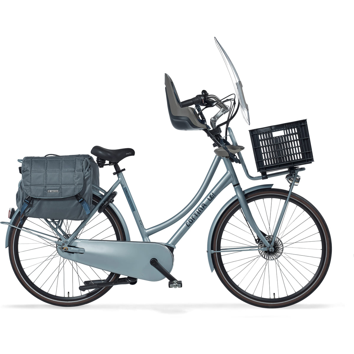 Cortina Fietstas Dubbel Jaipur AVS Grijs - Novafietsen.nl