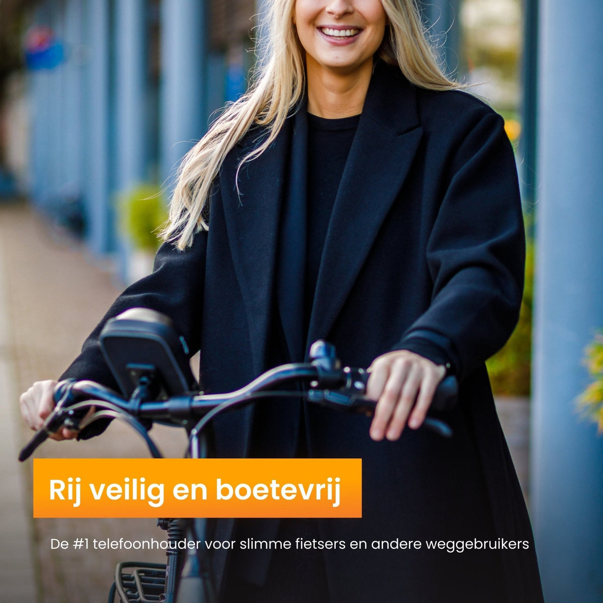 R2B Fiets Telefoonhouder, voor scooter en motor waterdicht - Model Den Haag - Zwart - Novafietsen.nl