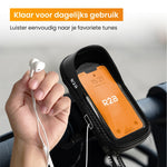 R2B® Robuuste Telefoonhouder Fiets Waterdicht + Powerbank 10.000 mAh - Model Leiden - Novafietsen.nl