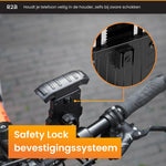 R2B Robuuste telefoonhouder fiets, scooter en motor met safety lock - Novafietsen.nl