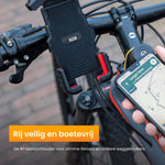 R2B Robuuste telefoonhouder fiets, scooter en motor met safety lock - Novafietsen.nl