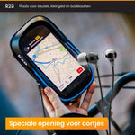 R2B Telefoonhouder fiets, scooter en motor waterdicht - Model Den Haag - Zwart/Blauw - Novafietsen.nl