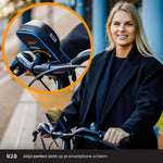 R2B Telefoonhouder fiets, scooter en motor waterdicht - Model Den Haag - Zwart/Blauw - Novafietsen.nl