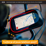 R2B Telefoonhouder fiets waterdicht - Ook geschikt voor scooter en motor- Model Den Haag - Zwart/Rood - Novafietsen.nl